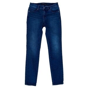 Guess jeans mid rise skinny dark blue stretchy denim medium waist size 26